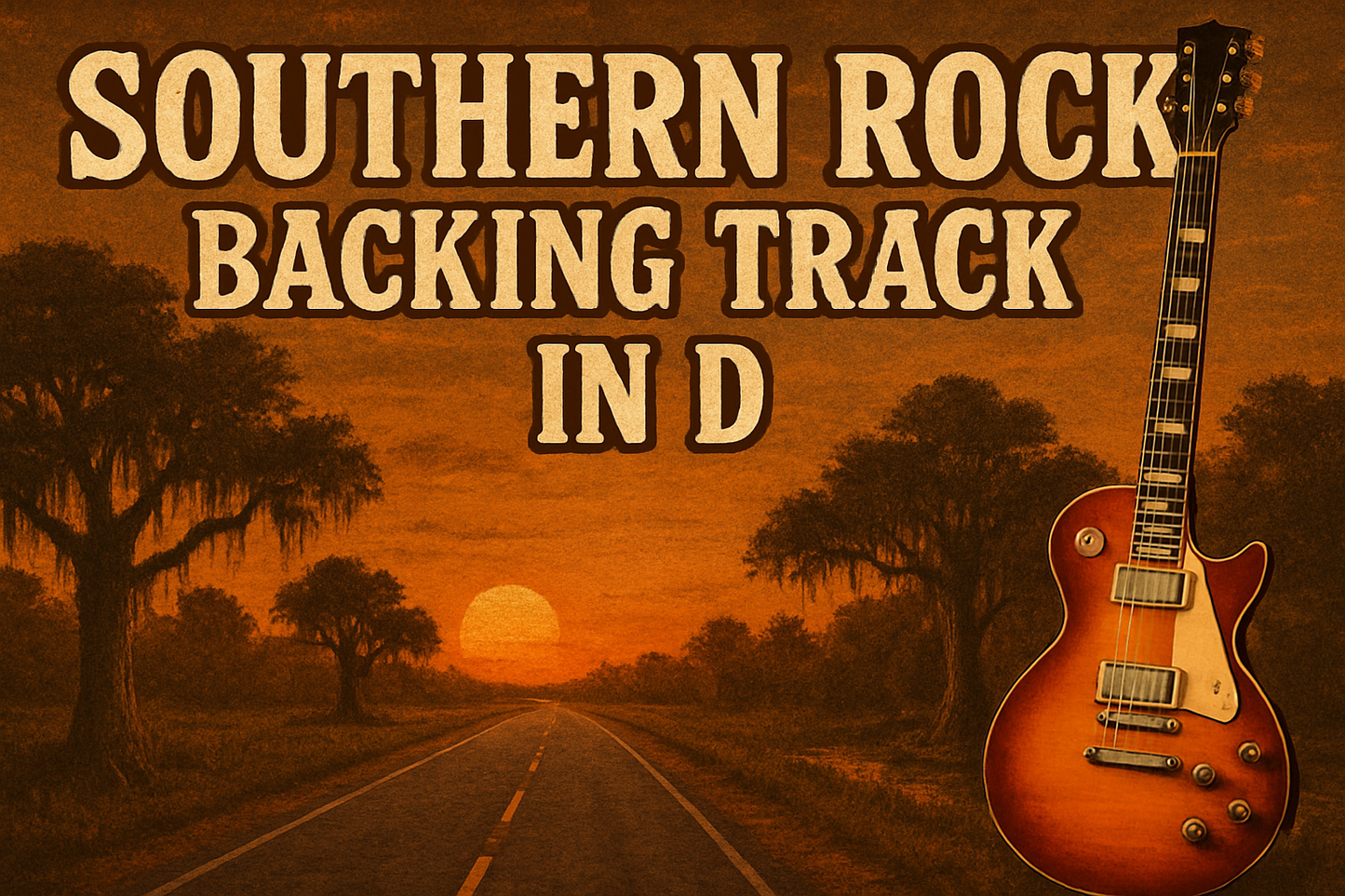 Southern rock backing track en D