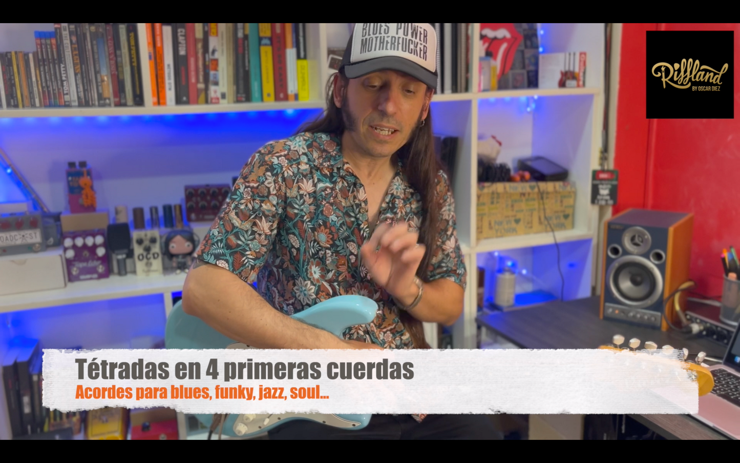 Tétradas en cuatro primeras cuerdas (blues, funky, jazz...)